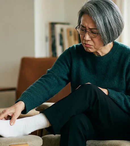 足の痛みに悩む50代から70代の女性