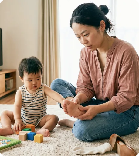 仕事や育児中の巻き爪に悩む女性