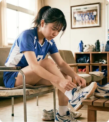 部活動で巻き爪が悪化した学生
